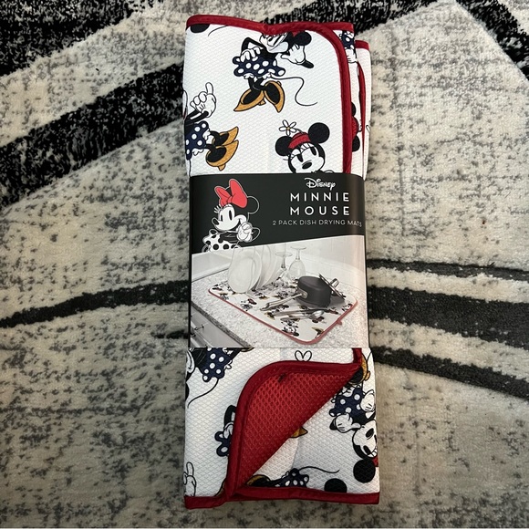 NWT Disney Minnie Mouse Padded Dish Drying Mat - 2 Pack - Picture 1 of 2